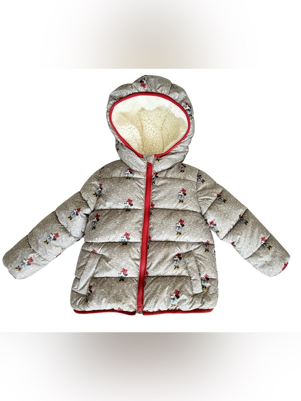 Baby Gap Disney Minnie Mouse Sherpa Puffer Jacket Girls 4T